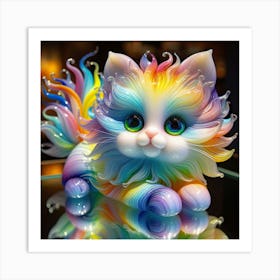 Rainbow Cat 5 Art Print