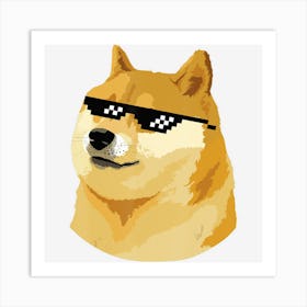 Doge With Deal With It Glasses Art Print