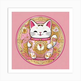 Triangle Geometric Clock Booble Marble Clock Frida Kahlo Clock Prismfold Clock Karma That Goes Around, Comes Around Circle Quote Clock Lucky Cat Clock (29) Art Print