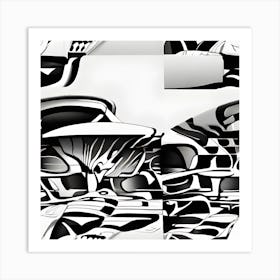 Abstract Black And White Painting Art Print