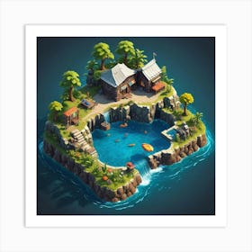 Isometric Island 1 Art Print