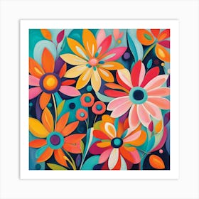 Colorful Flowers 6 Art Print