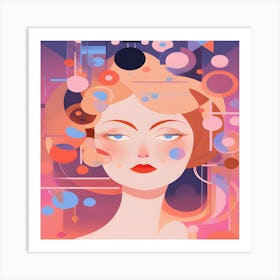 Abstract Portrait Of A Woman Art Print