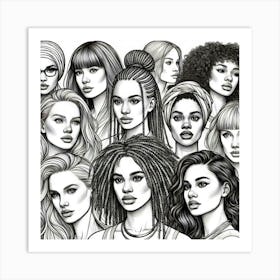 Portrait Of Women Art Print