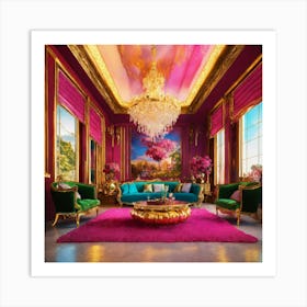Pink Living Room 9 Art Print