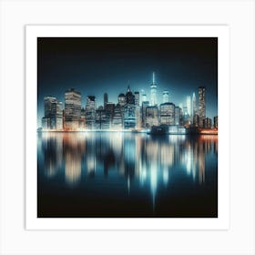 New York City At Night 1 Art Print