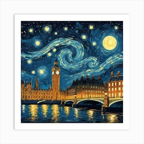 Starry Night In London 1 Art Print