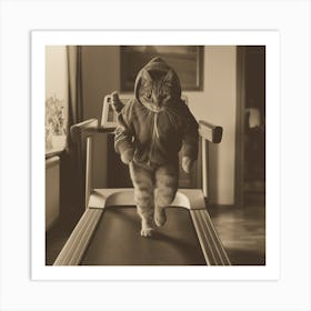 A Cat Running  Art Print