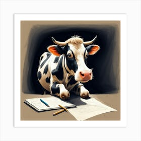 Cow Drawing 15 Art Print