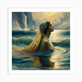 Woman In The Water 11 Art Print