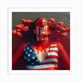 American Red waves Art Print