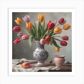 Tulips In A Vase Art Print