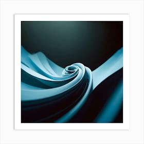 Abstract Blue Fabric Art Print