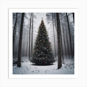 Christmas Tree In The Forest 19 Art Print