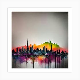 Hong Kong City Skyline Art Print