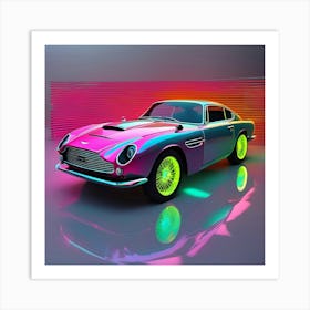 Classic Aston Martin Neon Db9 Art Print