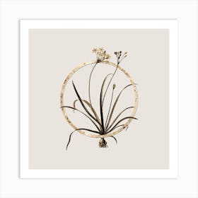 Gold Ring Allium Fragrans Glitter Botanical Illustration n.0176 Art Print