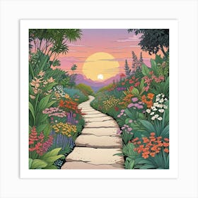 Into The Garden Ai Art Wall Art Design Illustration (32) Art Print