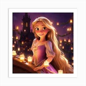 Tangled rapunzel inspired Art Print