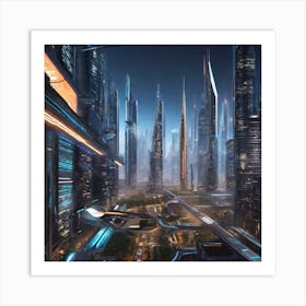 Futuristic City 126 Art Print