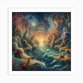 Octopus Ocean Art Print