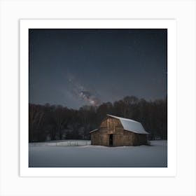 Barn At Night 2 Art Print