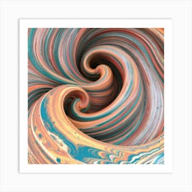 Close-up of colorful wave of tangled paint abstract art 16 Art Print