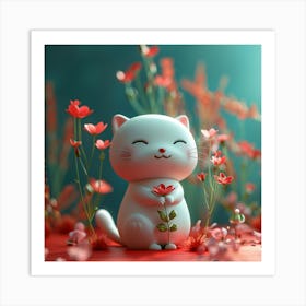 Chinese New Year Cat Art Print