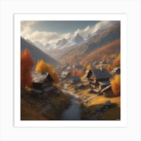 Village In The Mountains 9 Art Print