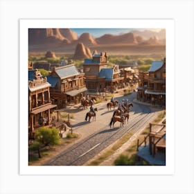 Western Town In Texas With Horses No People Miki Asai Macro Photography Close Up Hyper Detailed (6) Art Print