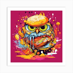 Owl Burger Art Print