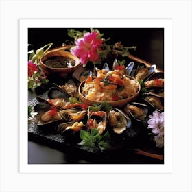 Japanese Mussels Art Print