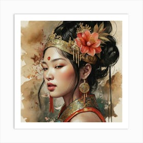 Default Art Print Beautiful Asian Goddess 3 Art Print