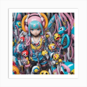 Cyberpunk Anime Girl I Art Print