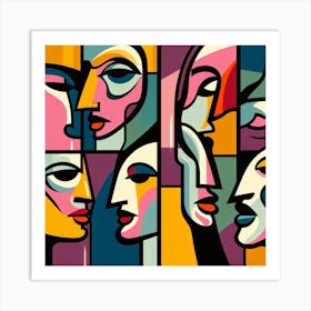 Abstract Portraits Of Women Art Print