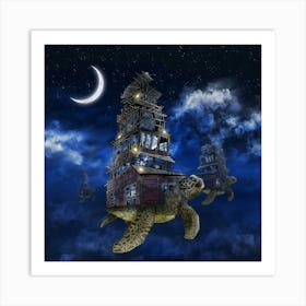 Turtles in the Night Art Print