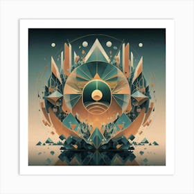 Visually captivating simple geometric artwork, 12 Art Print