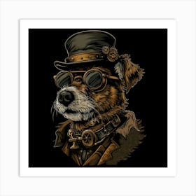 Steampunk Dog 12 Art Print