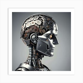 Metal Brain Of A Robot 3 Art Print