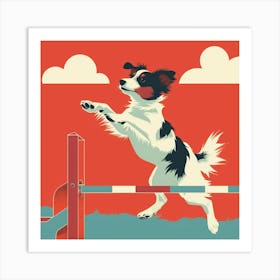 Dog Jumping Over An Obstacle 1 Art Print