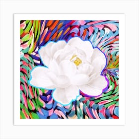 White flower - photo montage Art Print