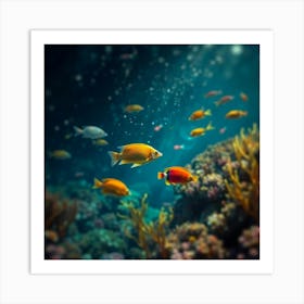 Coral Reef With Fishes Art Print