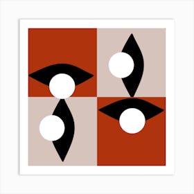 Brown Checkered Eye 1 Art Print