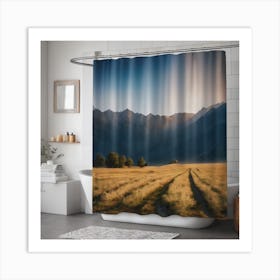 Sunrise In The Mountains Shower Curtain Art Print