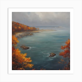 Autumn At The Beach Art Print