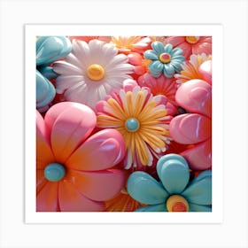 3d Flowers 1 Art Print