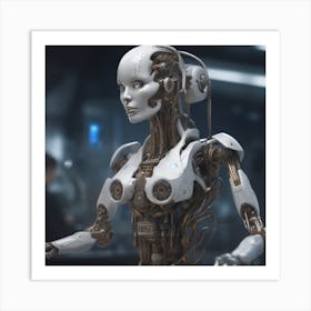 Futuristic Female Robot 24 Art Print