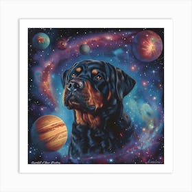 Rottweiler In Space Art Print