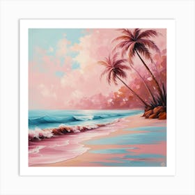 A Serene Tropical Beach Art Print