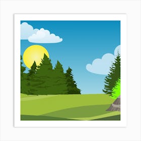 Landscape With Trees Art Print